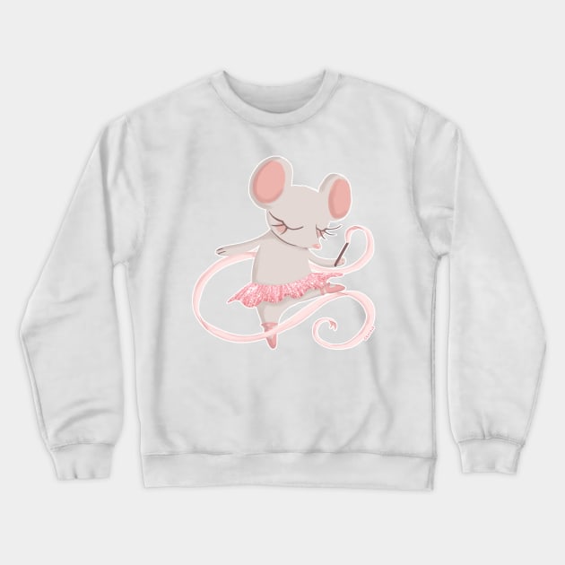 Ballet Mouse Crewneck Sweatshirt by Jan Grackle